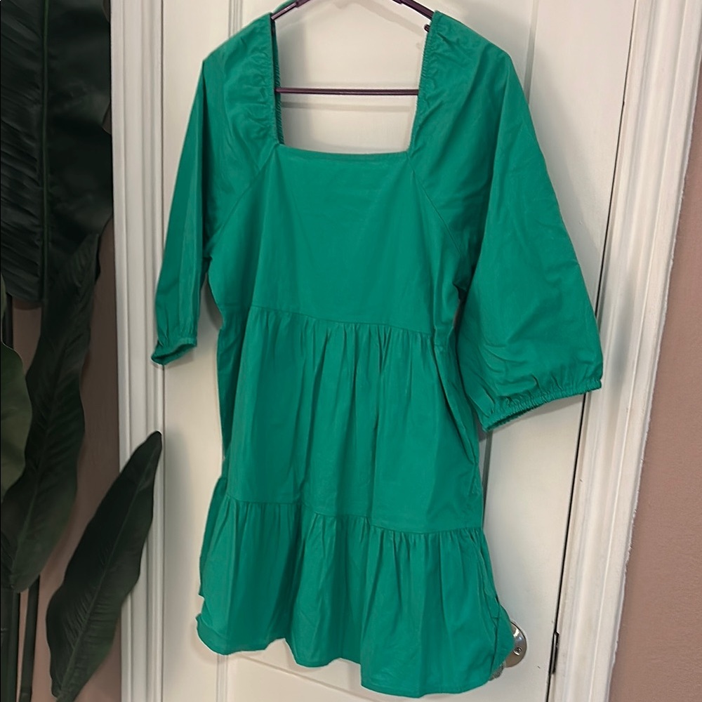 JDY Green Puff Sleeve Dress
